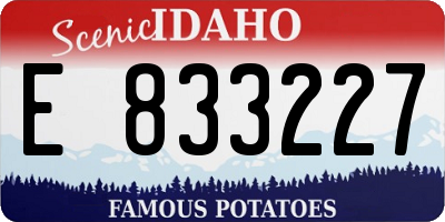 ID license plate E833227