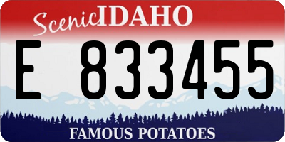 ID license plate E833455