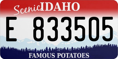 ID license plate E833505