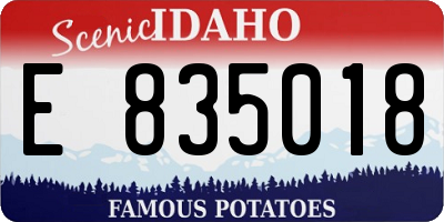 ID license plate E835018