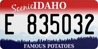 ID license plate E835032