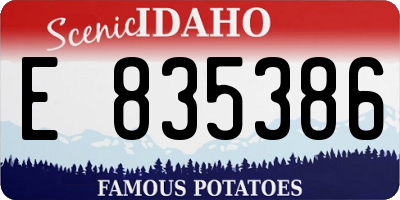 ID license plate E835386
