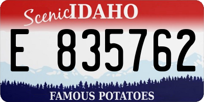 ID license plate E835762