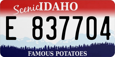 ID license plate E837704
