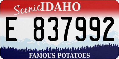 ID license plate E837992