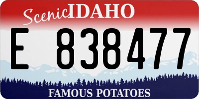ID license plate E838477