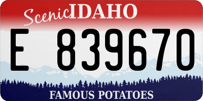 ID license plate E839670
