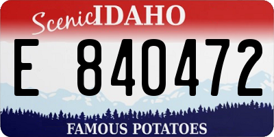 ID license plate E840472