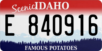 ID license plate E840916