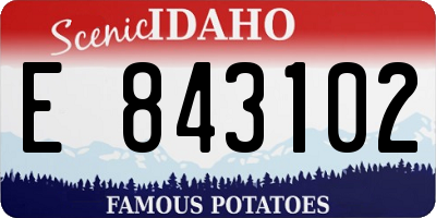ID license plate E843102