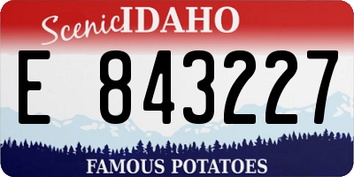 ID license plate E843227