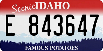 ID license plate E843647