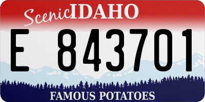 ID license plate E843701