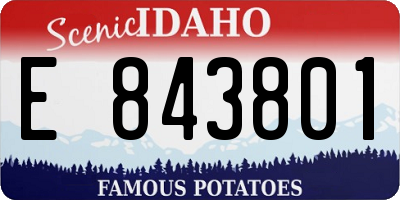 ID license plate E843801