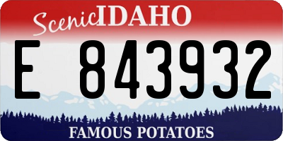 ID license plate E843932