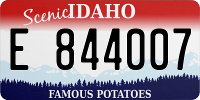 ID license plate E844007
