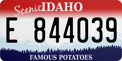 ID license plate E844039