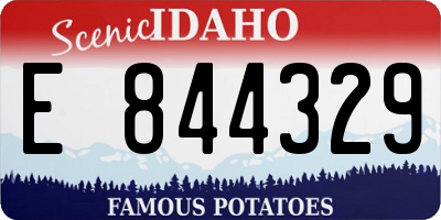 ID license plate E844329