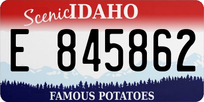 ID license plate E845862
