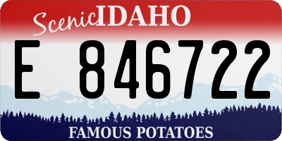 ID license plate E846722