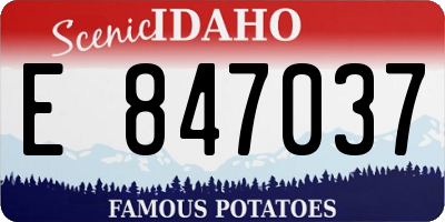 ID license plate E847037