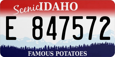 ID license plate E847572