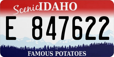 ID license plate E847622