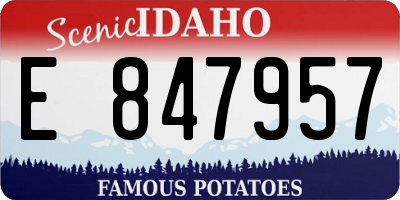 ID license plate E847957