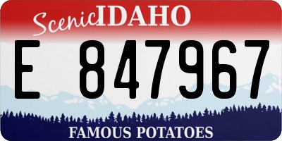 ID license plate E847967