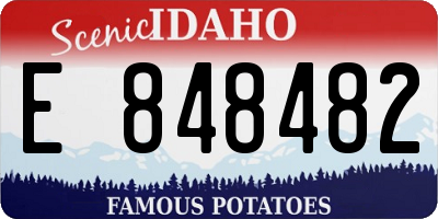 ID license plate E848482