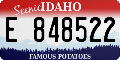 ID license plate E848522