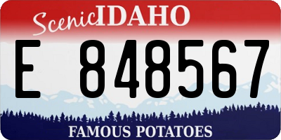 ID license plate E848567