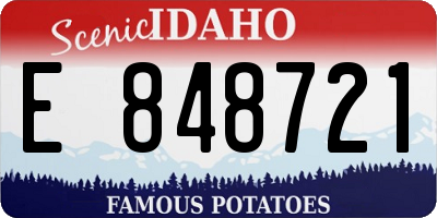 ID license plate E848721