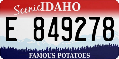 ID license plate E849278