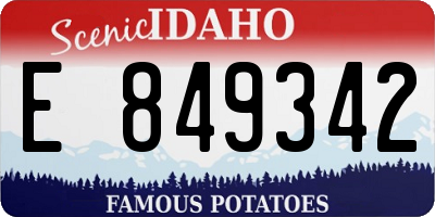 ID license plate E849342
