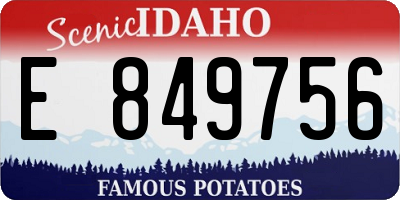 ID license plate E849756
