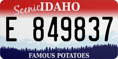ID license plate E849837