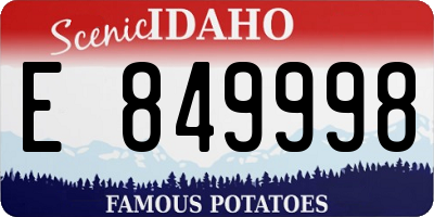 ID license plate E849998