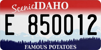 ID license plate E850012