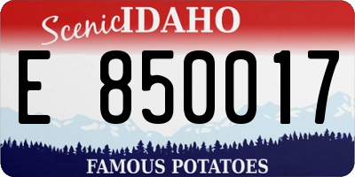 ID license plate E850017