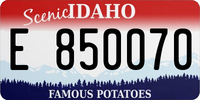 ID license plate E850070