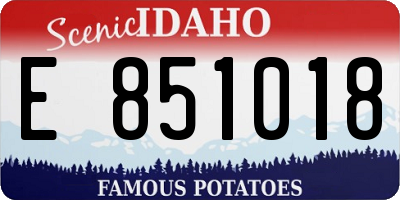 ID license plate E851018