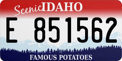 ID license plate E851562