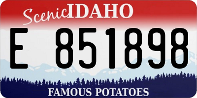 ID license plate E851898