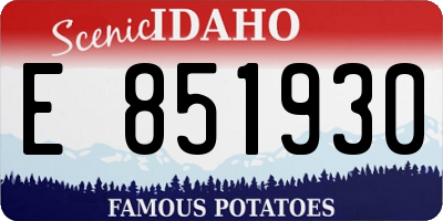 ID license plate E851930