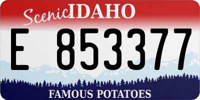 ID license plate E853377