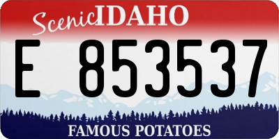 ID license plate E853537