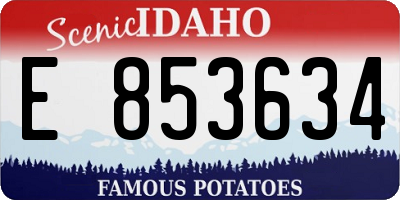 ID license plate E853634