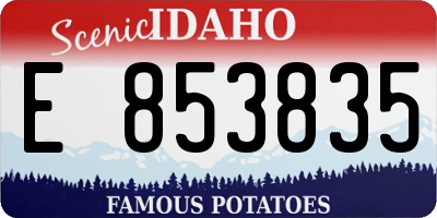 ID license plate E853835