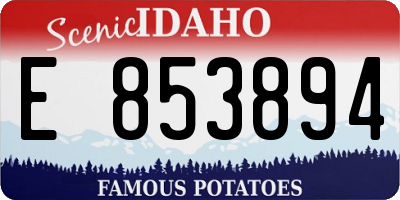 ID license plate E853894